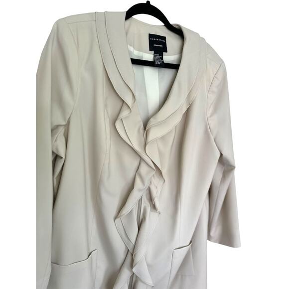 Doncaster Collections Womens Pant Suit 2 Pc Sz 18 Cream Wool Blend Career Office - Picture 3 of 15